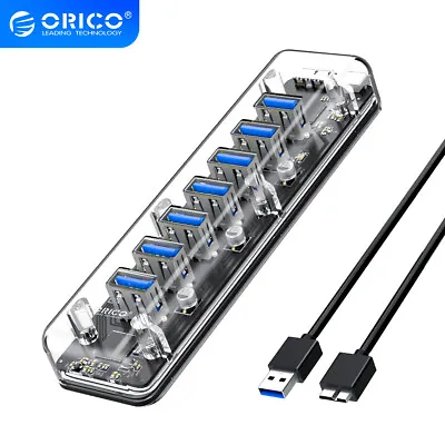 ORICO USB HUB 3.07-Port USB Data Hub Splitter For MacBook MacPro/Mini And More • $21.05