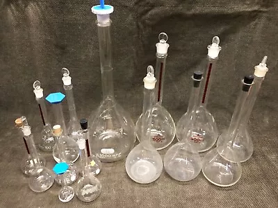 LOT 16 Each Volumetric Flasks Lab Glass Flask 1000ml 500ml 250ml • $45