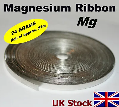 £6.22 • Buy Magnesium Ribbon Mg  24grams, Roll Of Approx. 21m     99.95% Mg   - UK Stock