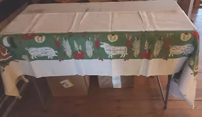 Vintage Butcher Print Tablecloth • $17