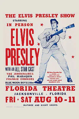 $12.95 • Buy King Of Rock: Elvis Presley At  Florida Theatre Concert Poster 1957  12x18