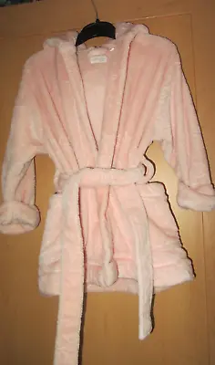 £0.99 • Buy NEXT GIRLS 18-24 MONTHS BLUSH PINK VELOUR DRESSING GOWN / ROBE Hooded