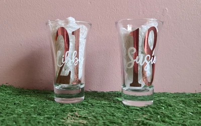 £3.49 • Buy Personalised Shot Glass Birthday Party Gift 18th 21st 30th 40th 50th 