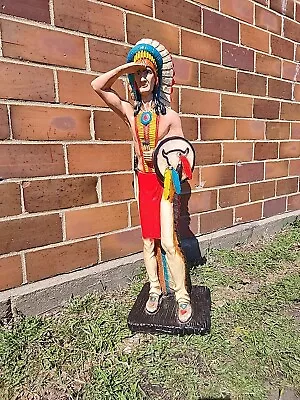 Vintage 1950s 50s Pontiac Car Indian Chief Cigar Store Display Native Mexico 40  • $749.99