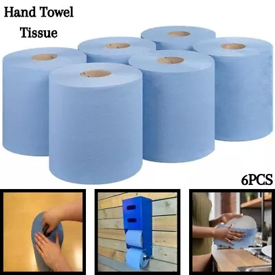 6X Hand Towel Tissue Rolls Workshop Paper Towel 2 Ply Centre Feed Wipes Embossed • £10.99