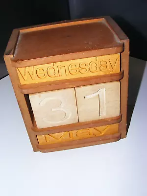 £9.99 • Buy Vintage Wooden Block Perpetual Calendar. C 1976. VGC