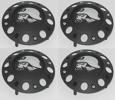 Set Of 4 Metal Mulisha 7113 Black Wheel Center Cap 8113cap1 S909-33 711368100 • $120