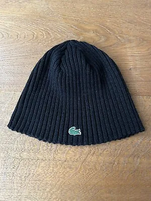 Lacoste Ribbed Wool Skull Beanie Hat - One Size • £20