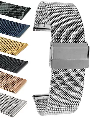 Bandini Mesh Watch Strap Milanese Metal Watch Band - Many Colors - 8mm To 24mm • $19.95