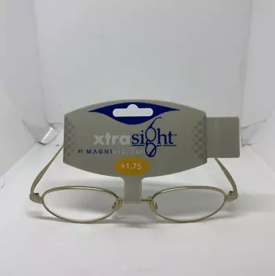 Magnivision Reading Eyeglasses Gold Metal Frame +1.75 Lightweight Tortoise NEW • $9.90