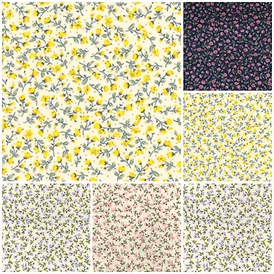 100% Cotton Quality Craft Fabric By The Metre Ditsy Floral Dress Fat Quarter  • £19.75