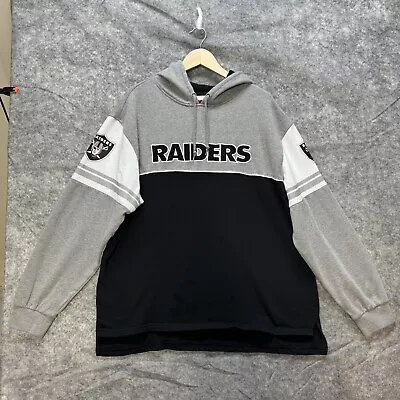Oakland Raiders Hoodie Sweatshirt Mens 2XL XXL Throwbacks Mitchell & Ness NFL • $34.99