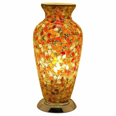 Mosaic Glass Vase Lamp - Amber Flower LM73O • £49.99