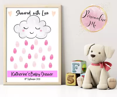 BABY SHOWER - Fingerprint Keepsake - Guest Book - INK INCLUDED - A4 & A3 • £6.94