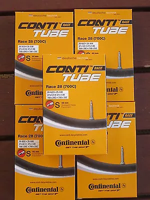 Continental Race 28 Road Bike Tubes 700C 19/25mm 42mm Valve 5 Pack *New* • $53