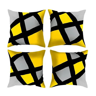 £11.48 • Buy Set Of 4 Grey Yellow & Black Giraffe 18 Inch Or Large 20 Inch Cushion Covers