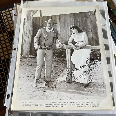 ACTRESS MAUREEN O'HARA SIGNED VINTAGE STUDIO PHOTO 1963 McClintock! John Wayne • $99.99