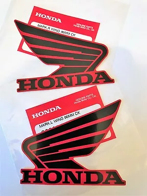 Honda GENUINE Wing Fuel Tank Decal  Sticker 90mm BLACK + RED ** UK STOCK ** • £9.45