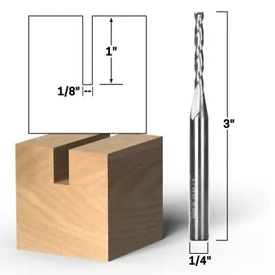 1/8  Dia. 2 Flute Upcut End Mill CNC Router Bit - 1/4  Shank - Yonico 31209-SC • $16.95