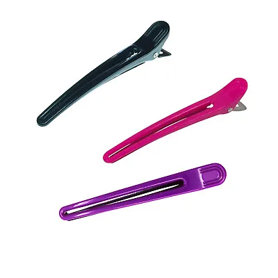 Hair Sectioning Clips X 10 Professional Suregrip Hairdressing Clamps Carbon 13cm • £5.99