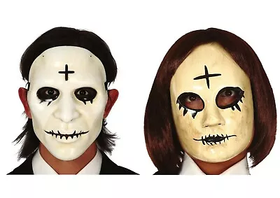 The Purge Cross Mask Halloween Creepy Religious Mask Adult Fancy Dress Anarchy • £6.99