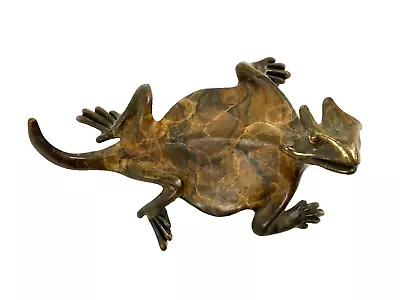 MCM Michael Story Petite Small Bronze Lizard Horned Toad Figurine Art Sculpture • $145