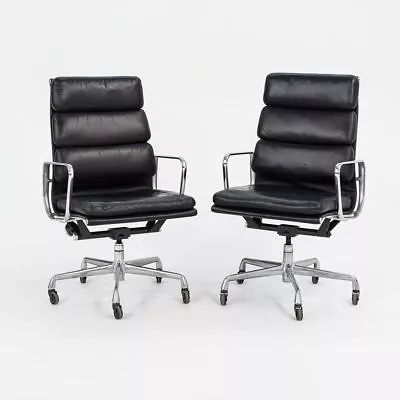 2002 Herman Miller Eames Soft Pad Executive Desk Chair W Black Leather 12+ Avail • £1769.41