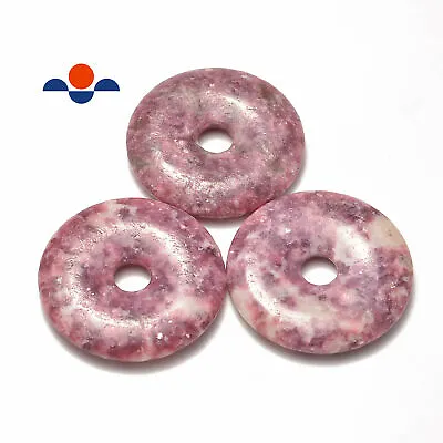 $10.49 • Buy Lepidolite Donut Circle Pendant Size 50mm Sold Per Piece