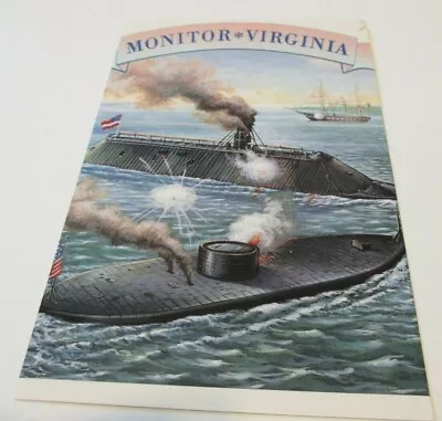 Monitor & Virginia Color Postcard 1995 Postmark Gettysburg PA. First Day Issue • $2.95