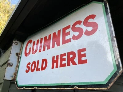 £475 • Buy Rare 1930s Guinness Enamel Sign Mancave Home Bar Flanged In Tact