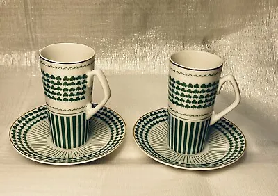 VTG Neiman Marcus Set Of 2!Shamrock Irish Demitasse Cups Saucers  Espresso Japan • $17