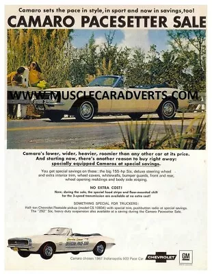 1967 Chevrolet Camaro Ss A3 Sales Advert Poster X2 327 396 • $25