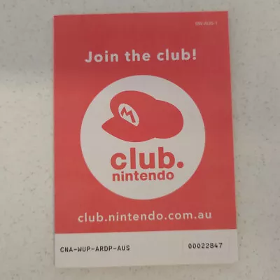 Super Mario 3D World - Wii U - No Game - Club Nintendo Card Only • $4.99