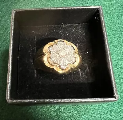 “CARTIER” Men’s 14 KT Gold Diamond Cluster Ring Size 11 1/4    11 1/2 • $2600