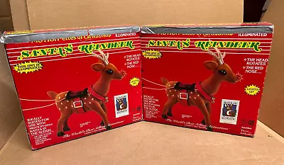 Telco Motionettes Of Christmas Rudolph Santa's Reindeer Lights Motion Lot Of 2 • $199.99