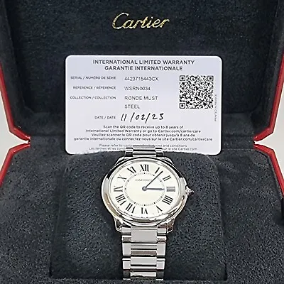 Cartier Ronde Must De Cartier 36mm Quartz Stainless Steel Watch • $2510.04