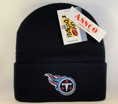 Tennessee Titans NFL Vintage Cuffed Knit Hat Navy Annco • $15.98