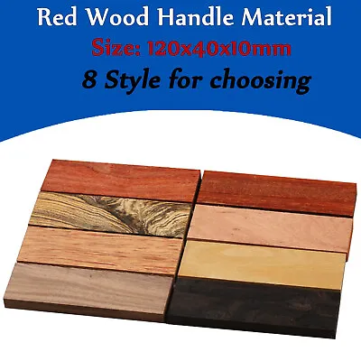 2X Nature Red Wood Handle Material Wooden Knife Scale Blanks  Supply 120x40x10mm • $15.79