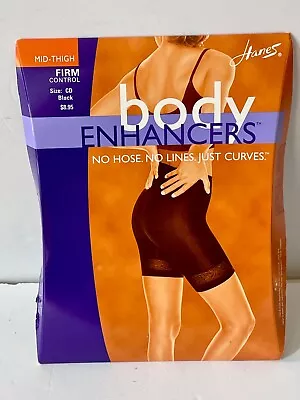 New Vtg Hanes Body Enhancers Shape Wear Firm Control Mid Thigh Cd Black • $8.99