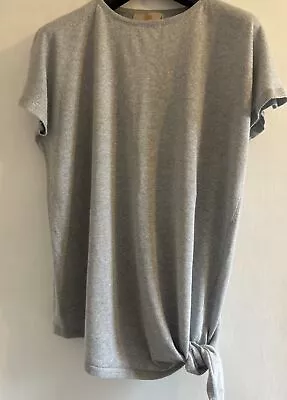 LADIES GINGER TOBY Light GREY Sparkle JUMPER Tunic Over Size Linen Cotton • £6.99