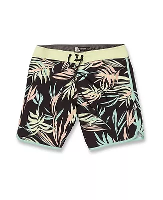 Volcom Men's Bleeding Leaf Mod 18  Board Shorts 36 Black Swimsuit • $29.40