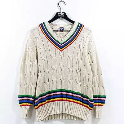 Rowing Blazers Target Croquet Cable Knit Sweater Large Varsity • $34.97