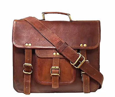 24  Men's Shoulder Messenger Laptop Briefcase Bag Handmade Leather Vintage Bags • $52.64