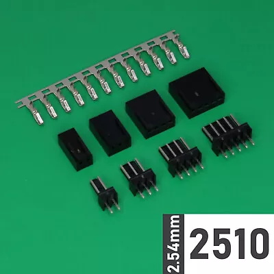 KF2510 2.54mm Plug+Socket+Crimps Black 2-5p Connector B2W (Molex KK254 Style) • $29.39