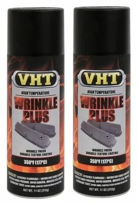 VHT Wrinkle Plus Coatings Paint High Temp SP201 Black 11 Oz Spray - 2 Pack • $41.02