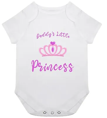 Daddy's Little Princess Baby Grow Babygrow Bodysuit Gift Girl Birth Birthday Dad • £7.95