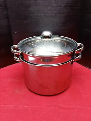 Stainless 3pc Steamer Pan W/Glass Lid • $22.50