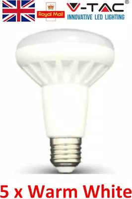 5 X 11W = 75W LED R80 Edison Screw E27 ES LED Reflector Light Bulb Warm White • £19.49