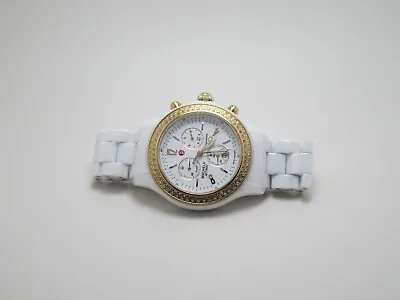 Michele Mww17b000007 White Ceramic Jetway Diamond Women's Watch • $700