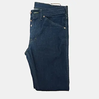 Topo Designs Jeans Men's 32 Button Fly Straight Leg Regular Blue Made In USA • $69.99